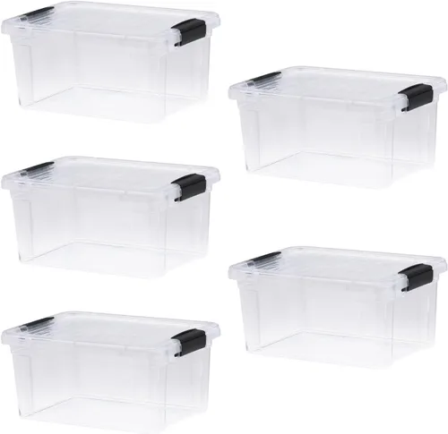 Miniatura 66 de Superio Cajas de almacenamiento transparentes con tapas, contenedores de plástico de 2.5 cuartos de galón para organizar, cajas apilables, sin BPA