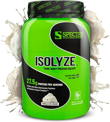 Miniatura 18 de Species Nutrition Isolyze - Proteína de suero en polvo, 100% aislado de suero de leche para construcción muscular, 0.71 oz de proteína por