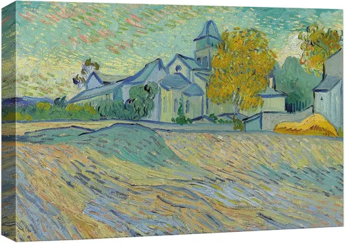 Miniatura 16 de Van Gogh - Lienzo con diseño giclée de olivos con cielo amarillo y sol, arte de pared de galería, estirado y enmarcado, listo para colgar, 24 x 36