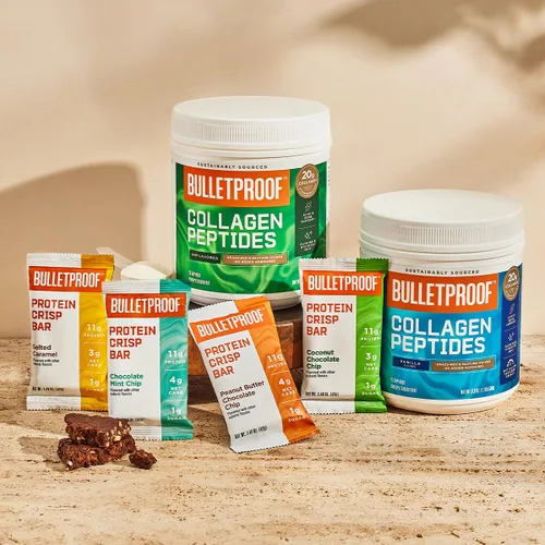 Miniatura 6 de Barritas de proteína de colágeno, Mantequilla con vainilla, 11g de proteína, paquete de 36, Aperitivos saludables Bulletproof alimentados con pasto