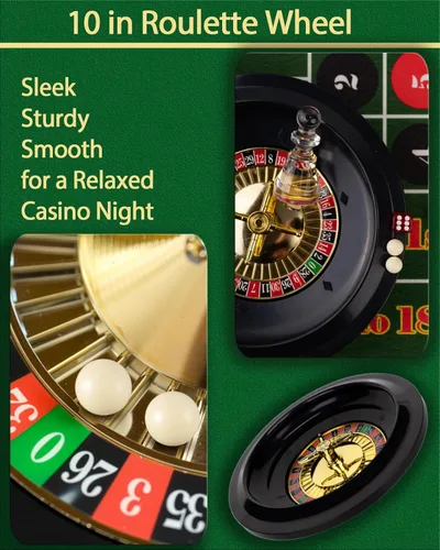 Miniatura 4 de Juego de casino 5 en 1 Pro Set: 125 Pro Poker Chip, Blackjack+Ruleta Rueda+Craps+Texas Holdem+Kit de juego de póker con alfombrilla de juego