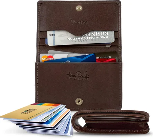 Tony Perotti Italian Leather Business Card Holder for Men and Women - Eco-Friendly Vegetable-Tanned Full Grain Leather Business Card Wallet Made in