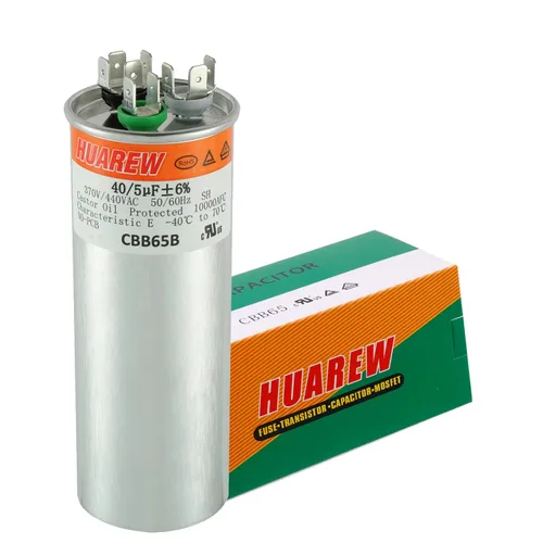 Miniatura 5 de 40/5 uF 40+5 MFD ±6% 370V/440V CBB65B Condensador de CA de Doble Funcionamiento Redondo de Reemplazo 40 5 uF MFD 370 440 Voltios VCA para Arranque