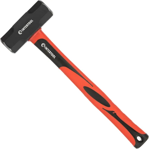 INTERTOOL Martillo de trineo de 4 libras, martillo de perforación/grieta pequeño, resistente con mango de fibra de vidrio antideslizante que absorbe