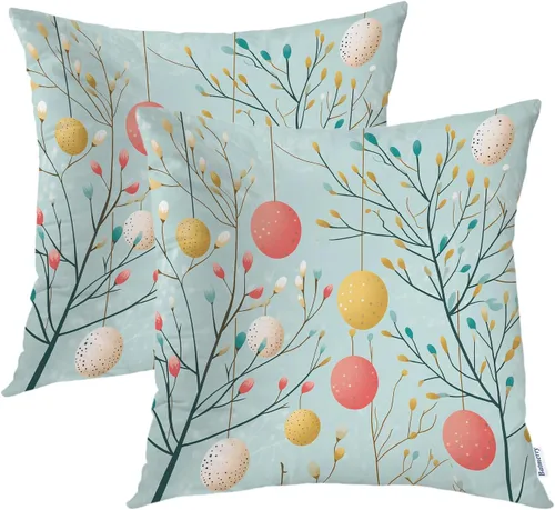 Miniatura 97 de Batmerry Black Cat Green Leaves Throw Pillow Covers, Cat Among Foliage Decorative Pillow Covers Digital Printing Blended Fabric for Couch Sofa Bed