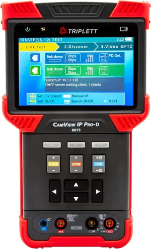 Miniatura 18 de Triplett 8075 CamView IP Pro-X - Probador de cámara CCTV con PoE, servidor DHCP incorporado y pantalla táctil TFT de 7 pulgadas - NTSC/PAL, HD-CVI
