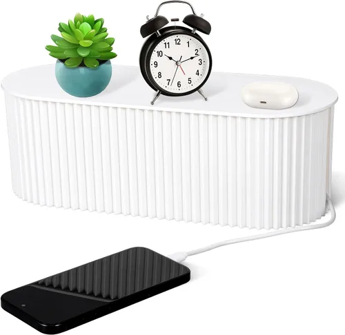 Caja organizadora de cables, organizador de cables, caja organizadora de cables grande para ocultar la regleta de alimentación y debajo del