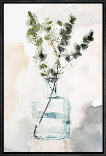 Miniatura 30 de Wall26 - Arte de pared con marco estampado en lienzo, bosque negro y blanco, árbol de madera con detalles de anillo, naturaleza, naturaleza salvaje
