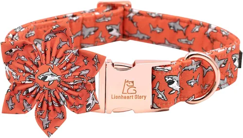 Miniatura 9 de Collares de perro Lionheart glory de Halloween con flores, collar de calavera con flores, collar para mascotas niña y niño, collar de perro flor