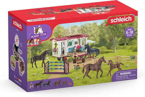 Miniatura 3 de Schleich Horse Club, juguetes de caballo para niñas y niños, juego de caballos de entrenamiento secreto con cámper, juguetes de caballos