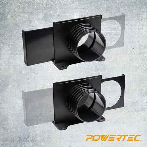 Miniatura 4 de POWERTEC 70358V Compuerta de Explosión de Montaje en Pared de 4 Pulgadas con Soporte, Accesorio de Recolección de Polvo Roscado - 1 Paquete