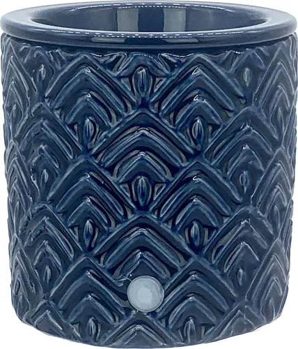 Miniatura 2 de Calentador eléctrico de velas de cerámica Chevron azul con temporizador de seguridad Calentador de fragancia de enchufe automático para cera