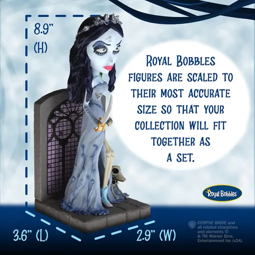 Miniatura 6 de Royal Bobbles Emily la novia cadáver con espada, gusano y restos – 7.5 pulgadas de alto – Estatua coleccionable de Bobblehead