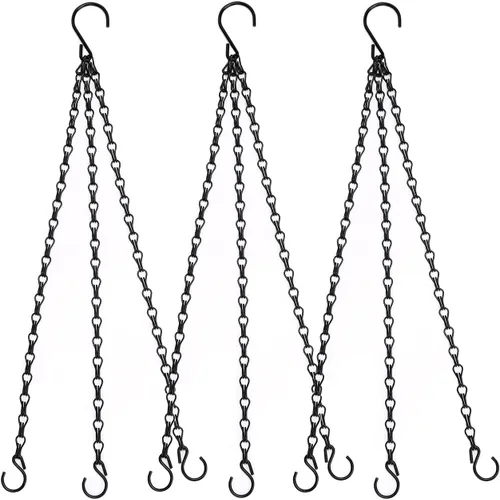 Miniatura 7 de Heybe Cadena de cesta colgante de 16 pulgadas con ganchos para macetas, comederos de pájaros, linternas y más