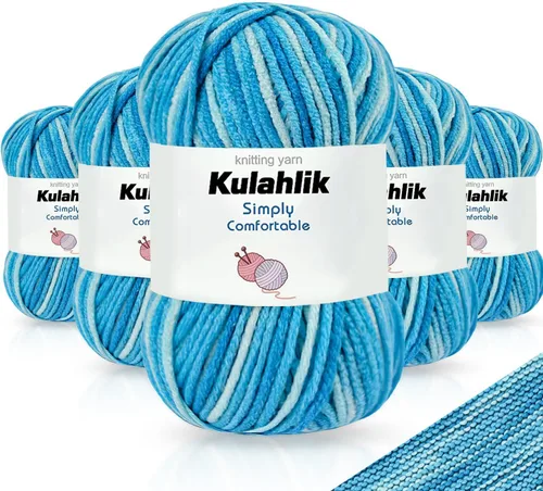Miniatura 53 de 50g (1x50g) Hilo Acrílico para Crochet y Tejido, Hilo Degradado Colorido, 1 Rollo de Madejas, Hilo Acrílico Multicolor, Perfecto para Proyectos