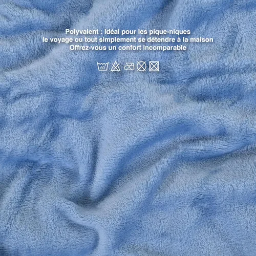 Miniatura 2 de Mintra Home Manta – Super suave, 100% poliéster (azul claro, 87 x 87 pulgadas (XL)) manta ligera y cálida de forro polar, funda de cama, funda