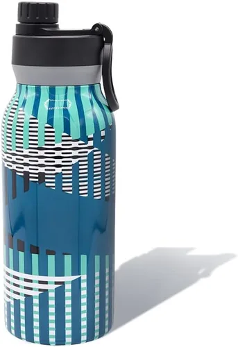 Miniatura 6 de BUILT Botella de acero inoxidable con aislamiento al vacío de doble pared en cascada de boca ancha con tapa para chug, color negro, 32 onzas