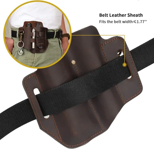 Miniatura 5 de Funda de cuero EDC, organizador de bolsillo de cuero multiherramienta