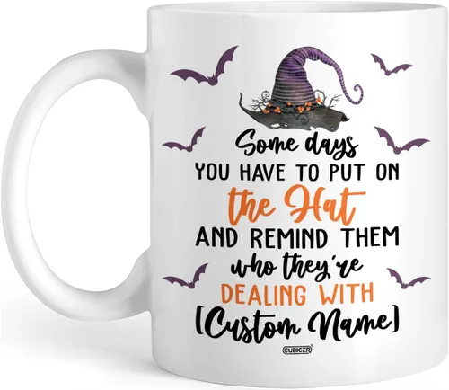 Miniatura 12 de CUBICER Taza de café de cerámica negra personalizada, tazas religiosas, con nombre personalizado, tazas grandes con refranes para mujeres, hombres