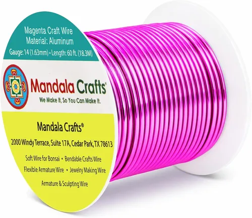 Miniatura 255 de Mandala Crafts - Alambre de aluminio anodizado de 8 calibre para hacer joyas - 9.75 m de alambre flexible negro colorido - Flexible para bonsái