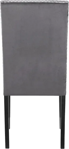 Miniatura 7 de Cobre - Silla de comedor contemporánea de terciopelo con ribete de clavos, juego de 2, color gris