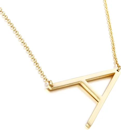 Collar de letras grandes de acero inoxidable con inicial de mejores amigas, joyería para niñas, mujeres, regalos de cumpleaños y Navidad
