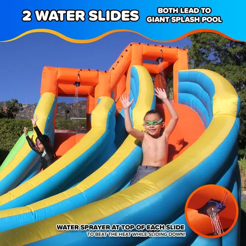 Miniatura 3 de Mi primer tobogán inflable de agua Sportspower, picos gemelos
