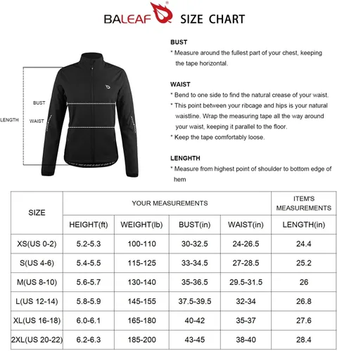 Miniatura 6 de BALEAF Women's Cycling Jacket Windproof Thermal Winter Running Cold Weather Gear Waterproof Softshell Warm