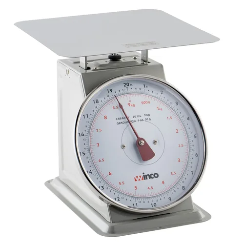 Miniatura 10 de Winco Escala de 40 libras/40.1 lbs con esfera de 8 pulgadas, mediana, blanca, acero