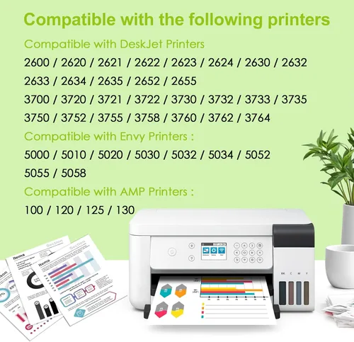 Miniatura 2 de 65XL 65 Cartucho de tinta negro compatible con HP Ink 65 para HP65 XL 65XL Cartucho de tinta negra para impresoras HP Envy 5000 5055 5058 5052 5014