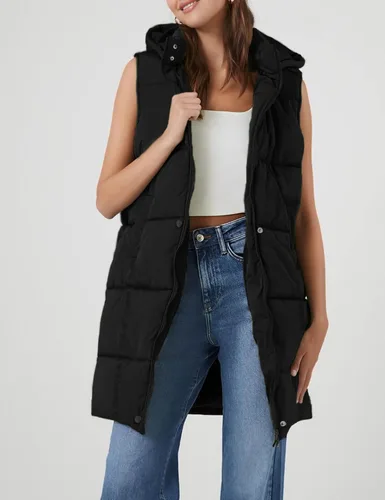 Miniatura 6 de Fiona Jolin Chaleco largo acolchado con capucha para mujer, abrigos de invierno acolchados sin mangas, chaquetas hinchadas