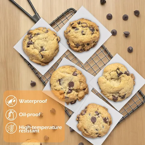 Miniatura 4 de GeeRic Papel pergamino pequeño de 4 x 4 pulgadas para envoltorios de caramelos, 100 hojas para cestas de alimentos para tacos, hamburguesas, forros