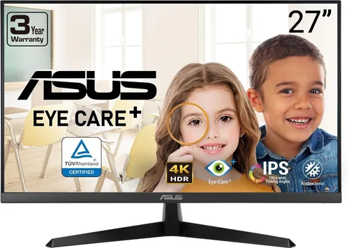 Miniatura 9 de ASUS Monitor de escritorio de 27 pulgadas, Full HD (1920 x 1080), IPS, 75Hz, sincronización adaptativa, HDMI, D-Sub, sin marco, VA27EHE