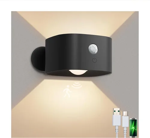 Miniatura 8 de Deyagoo 2PACK Lámpara de pared LED con control remoto - Lámpara de pared recargable, 3 colores y 3 niveles de brillo, cabezal giratorio magnético