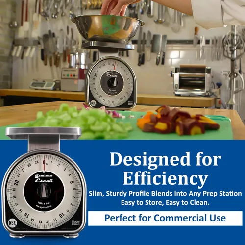 Miniatura 3 de San Jamar Serie Ms Báscula de Disco Mecánica Manual para Alimentos con Capacidad de 2 Libras para Cocinas, Restaurantes y Cocina, Metálica, 32