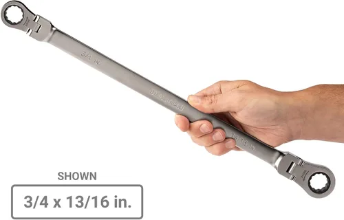 Miniatura 6 de TEKTON WRB96000 - Juego de llaves de extremo de caja de trinquete de 12 puntos, cabezal flexible largo, 6 piezas (1/4-13/16 pulgadas) WRB96000