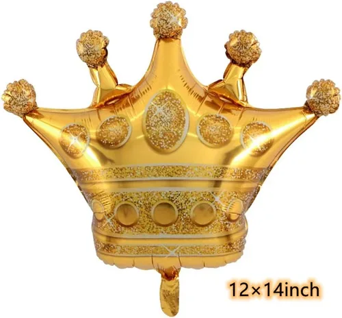 Miniatura 3 de Globo de 40 pulgadas, corona roja número 5, globo gigante de película de aluminio con el número 5, globos de decoración de cumpleaños número 5