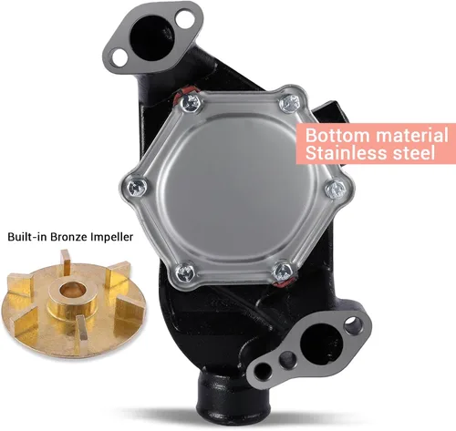Miniatura 3 de AULINK Bomba de agua de mar (impulsor de bronce original, cojinete C & U) 8M0113734 3853850 8503991 para 4.3L 5.0L 5.7L Volvo Penta, Mercruiser