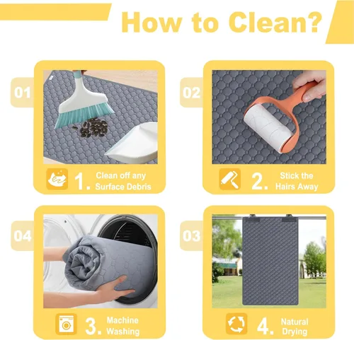 Miniatura 6 de Forro de Jaula para Cobayas, 150x79 cm 2 Pack Ropa Lavable para Cobayas, Impermeable Reutilizable y Antideslizante, Almohadilla Súper Absorbente Gris
