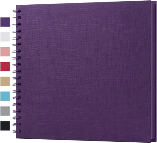 Miniatura 51 de potricher Álbum de scrapbook DIY de 10 x 10 pulgadas, 80 páginas de papel kraft grueso negro en blanco, libro de recuerdos para bodas y aniversarios