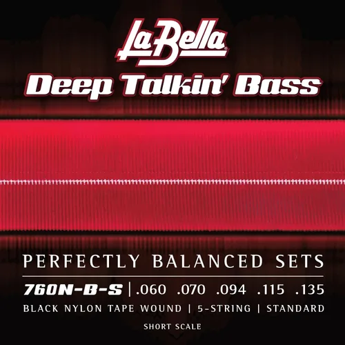 Miniatura 2 de La Bella 750N-B - Cuerdas para bajo de nailon negro - 5 cuerdas ligeras