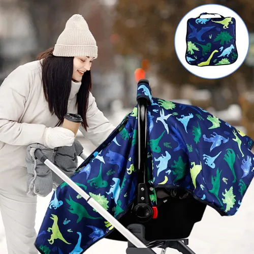 Miniatura 7 de Funda de Asiento de Coche para Niño, Funda de Asiento de Coche de Bebé de Invierno, Toldo de Asiento de Coche Acogedor y Cálido con Ventanas