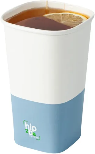 Miniatura 22 de Restaurantware Hip 2 Be Square - Tazas de café de papel de 12 onzas, 25 tazas de café reutilizables a prueba de fugas, tapas se venden por separado
