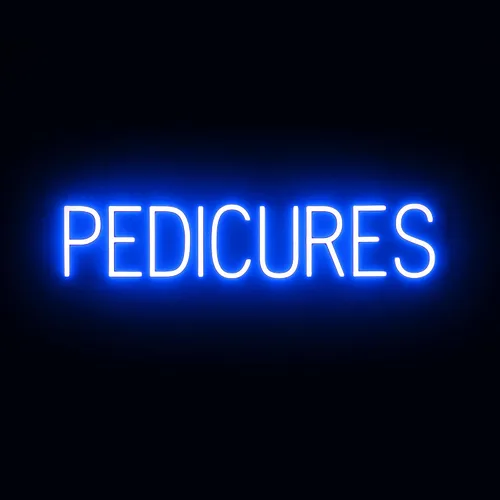 Miniatura 25 de SpellBrite MANI-PEDIS - Letrero para salones de manicura Letreros relacionados con salones de uñas con aspecto de neón, luz LED roja 33.4 x 6.3