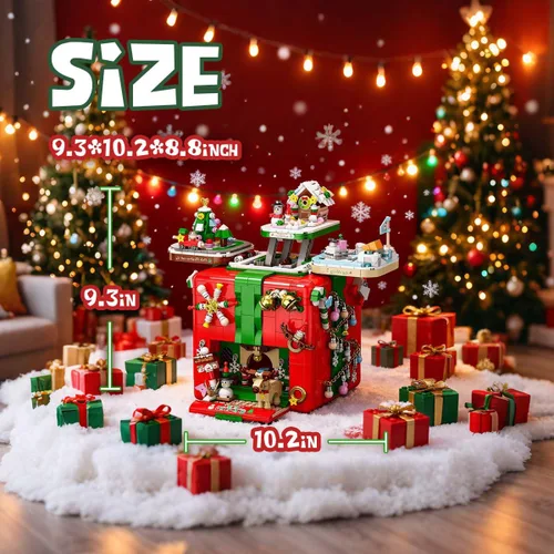 Miniatura 4 de HoverBots Juego de bloques de construcción de Navidad para adultos, 1873 piezas, juego de juguetes de construcción de Navidad, ladrillos