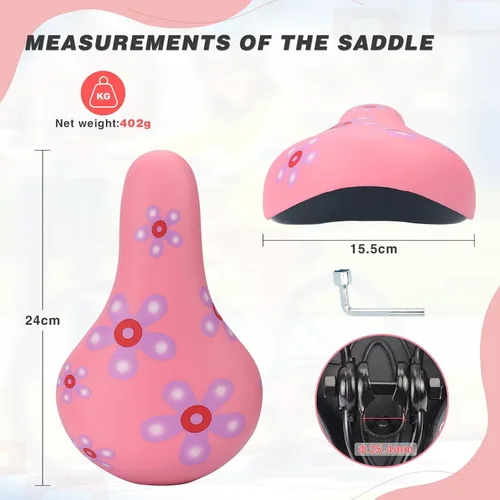 Miniatura 2 de WEEROCK Asiento de bicicleta para niños, asientos de bicicleta para niños de 14, 16, 18, 20, 24 pulgadas, bicicleta de repuesto para niños y niñas