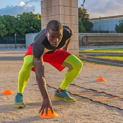 Miniatura 6 de TOCO FREIDO Juego de entrenamiento de velocidad y agilidad: juego de escalera de agilidad de 20 pies con 12 peldaños, 4 obstáculos de entrenamiento