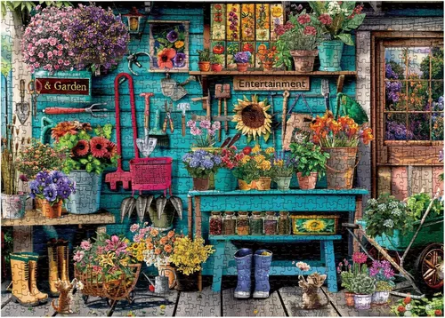 Miniatura 2 de Rompecabezas de jardín de plantas de flores de 1000 piezas para adultos, rompecabezas de jardín natural de primavera, rompecabezas de cabina