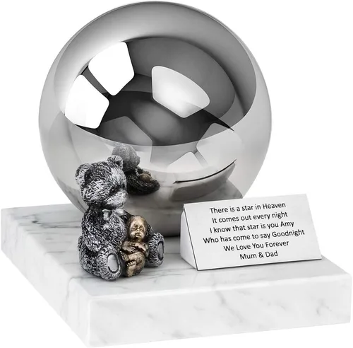 Ataúd de cenizas funerarias para niños, urna de cremación para bebé, urna única de oso de peluche (oso Teady), pequeña Teady Bear