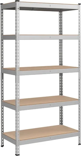 Miniatura 15 de SONGMICS Estantes de almacenamiento de 5 niveles, almacenamiento de garaje, montaje sin tornillos, unidad de estantería ajustable, 11.8 x 29.5 x